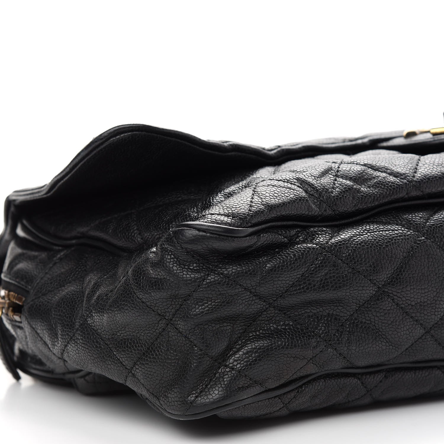 Chanel Crumpled Grained Calfskin Quilted Maxi Shiva Flap Black 8 of 9