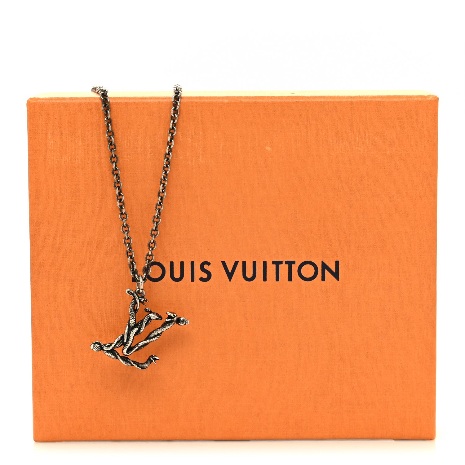 Louis Vuitton LV Vine Pendant Necklace Silver 6 of 6