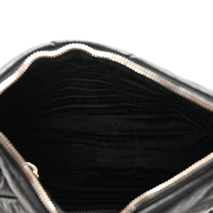 Prada Nappa Re-Nylon Triangle Quilted Patchwork System Shoulder Bag Black 5 of 9