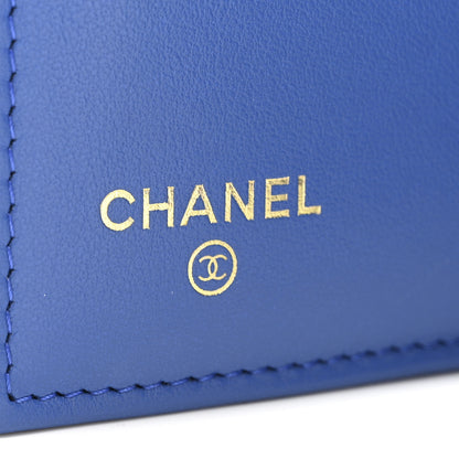 Chanel Caviar Quilted Studded CC Medium Flap Wallet Blue 6 of 13