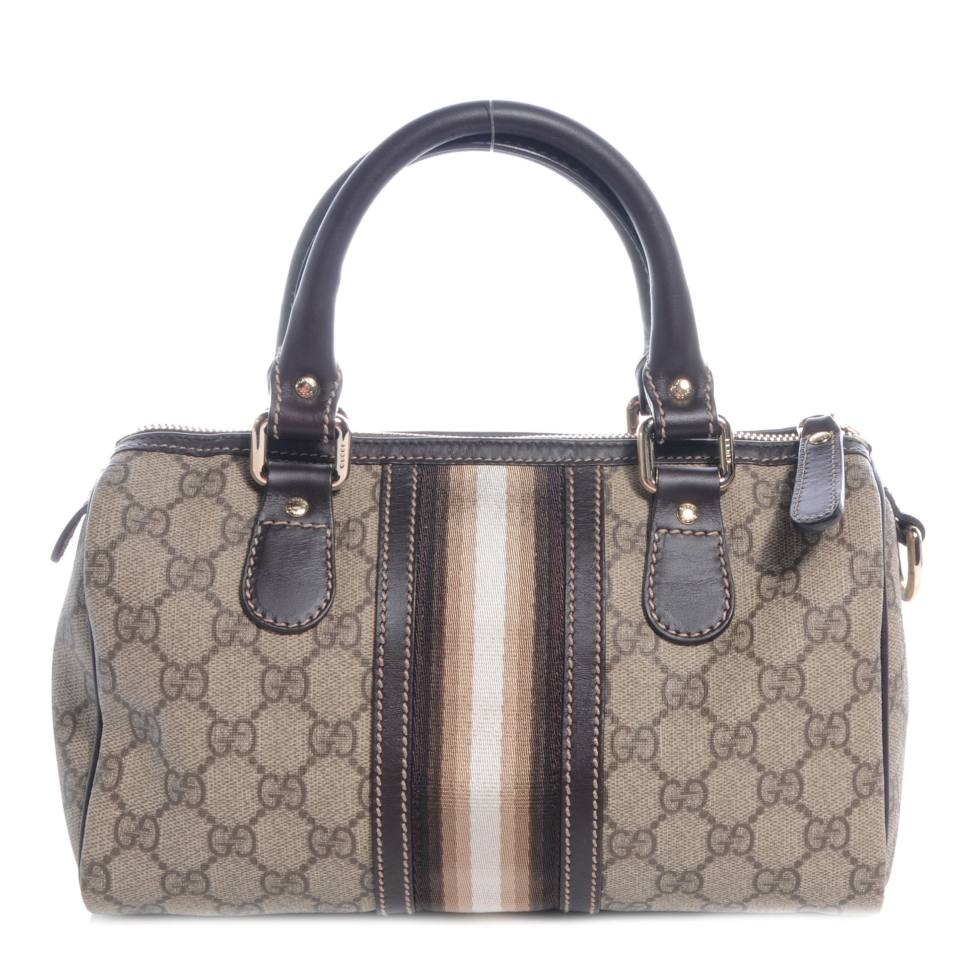 Gucci Monogram Vintage Web Small Boston Ebony 1 of 7
