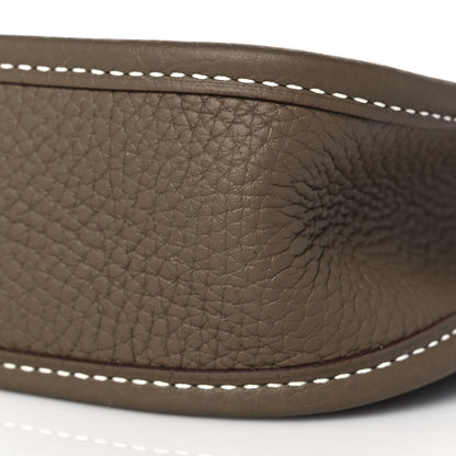 Hermes Taurillon Clemence Amazone Evelyne TPM Etoupe Bleu Indigo 8 of 9