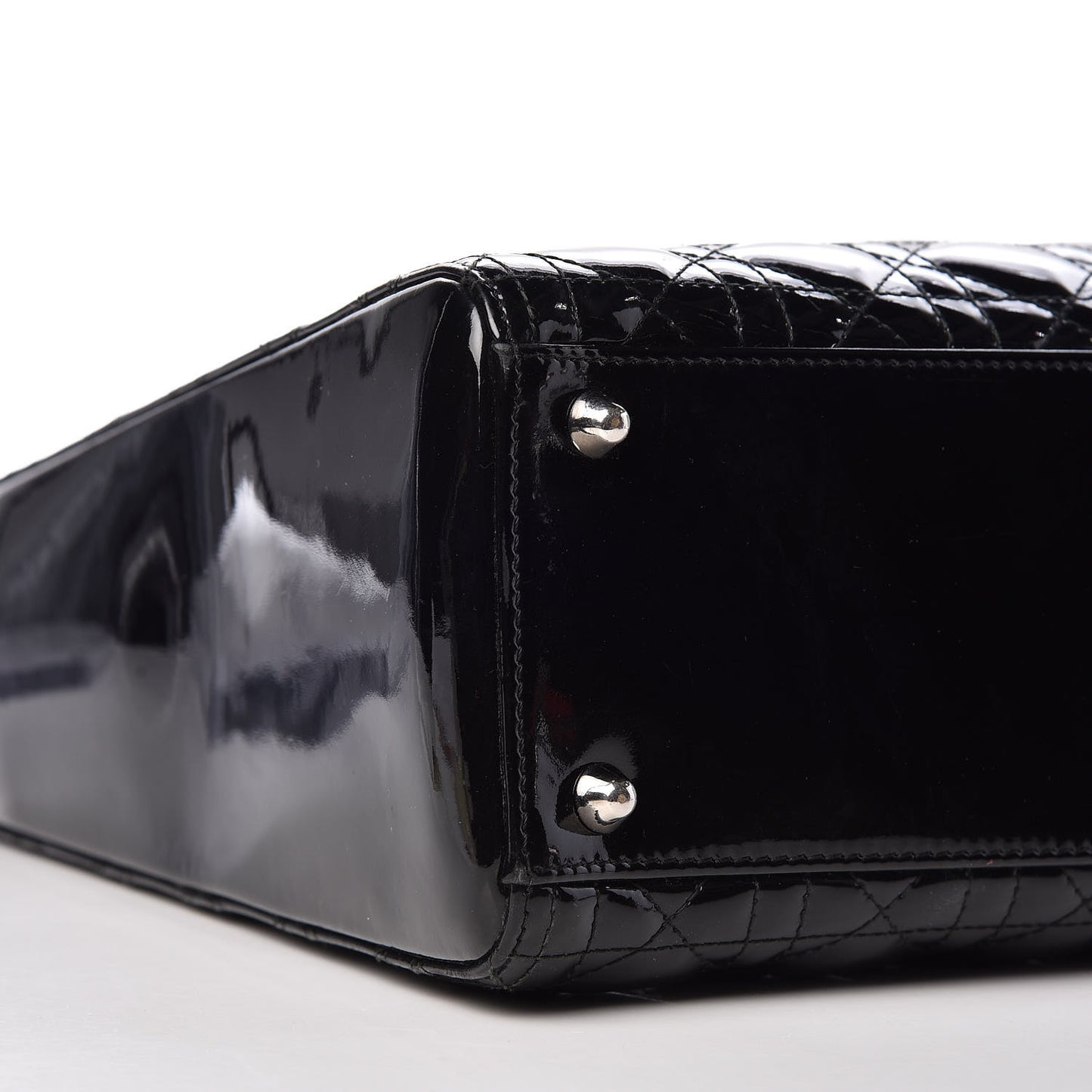 Patent Cannage Large Lady Dior Black