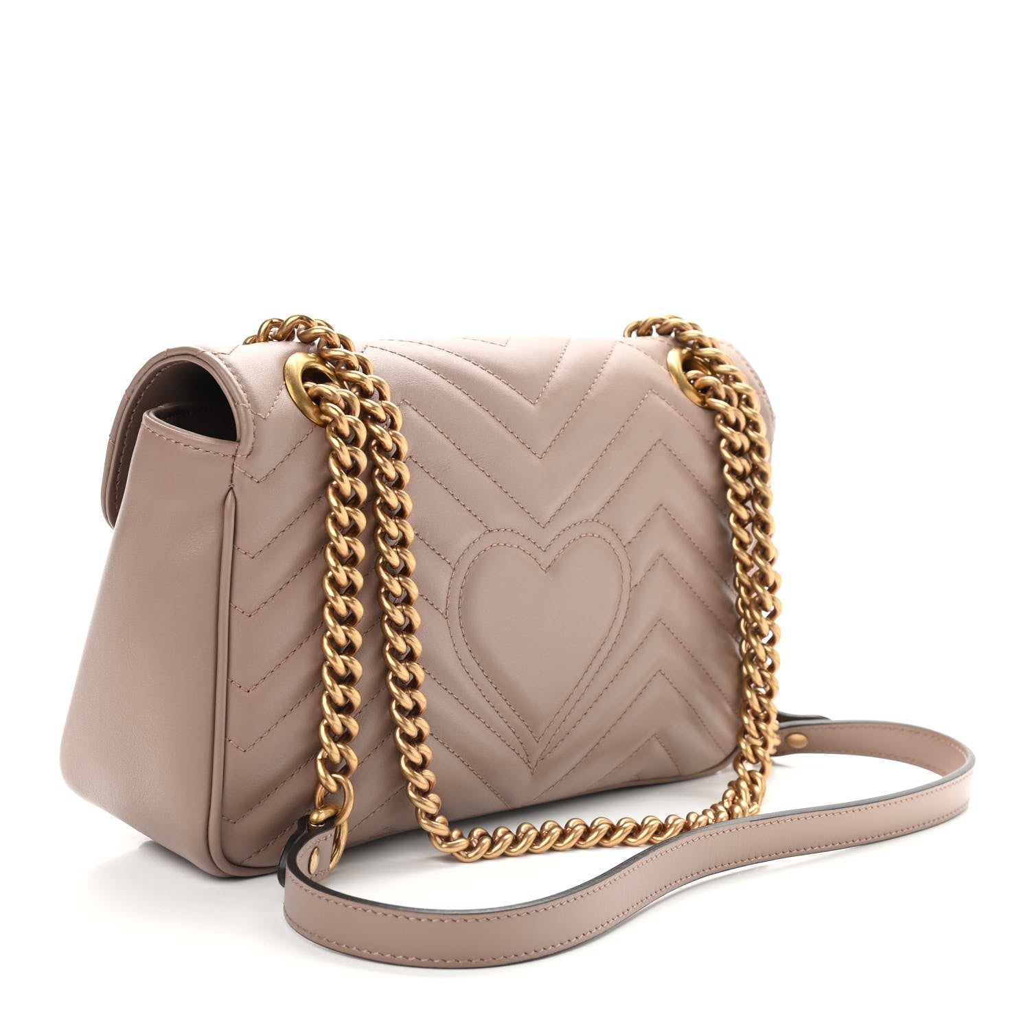 Gucci Calfskin Matelasse Small GG Marmont Shoulder Bag Porcelain Rose 2 of 8