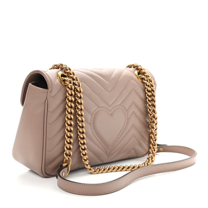 Gucci Calfskin Matelasse Small GG Marmont Shoulder Bag Porcelain Rose 2 of 8