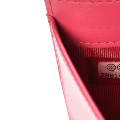 Chanel Patent Calfskin Quilted Double Stitch Yen Wallet Pink 8 of 12