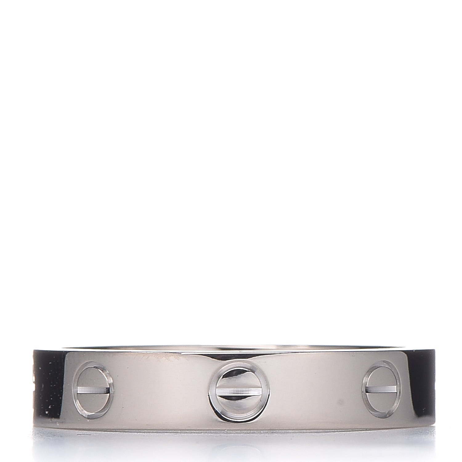 Cartier 18K White Gold Diamond 4mm LOVE Wedding Band Ring 56 7.5 3 of 5