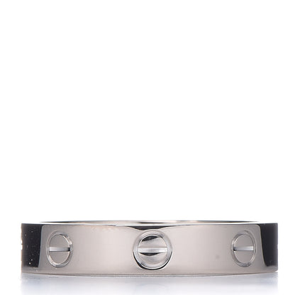 Cartier 18K White Gold Diamond 4mm LOVE Wedding Band Ring 56 7.5 3 of 5