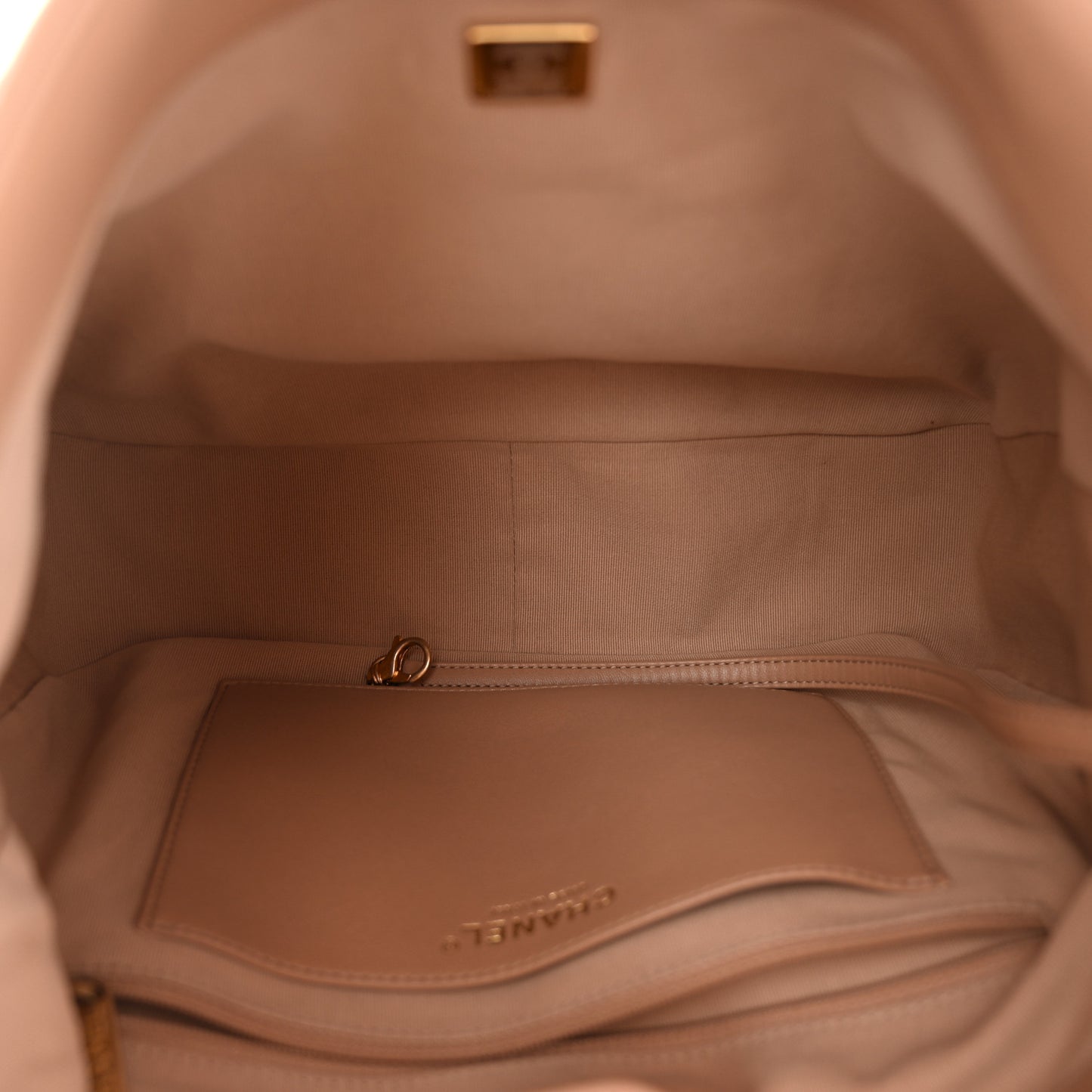 Lambskin Quilted Large CC Funky Town Hobo Beige