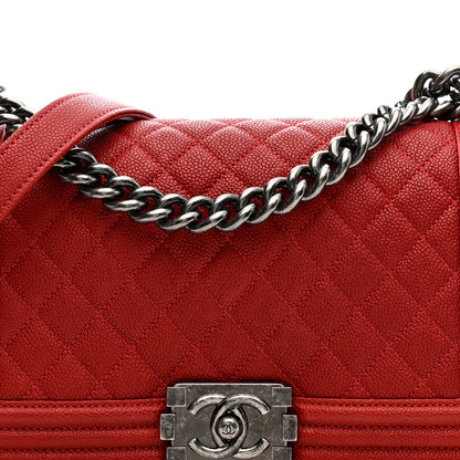Chanel Caviar Quilted Medium Boy Flap Red 8 of 11