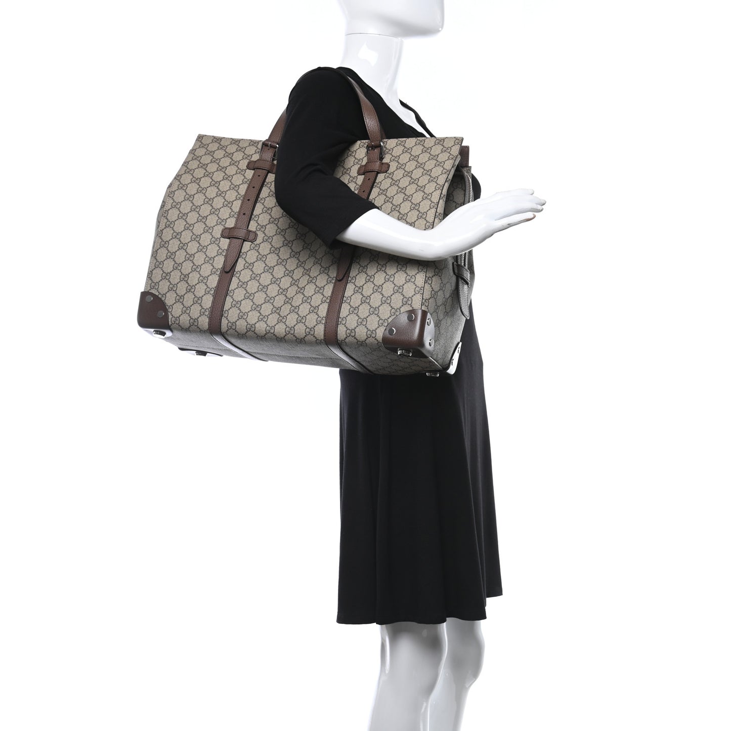 GG Supreme Monogram Large Tote Bag Beige Ebony