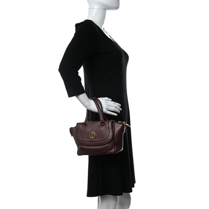 Gucci Pebbled Calfskin Small 1973 Top Handle Satchel Burgundy 2 of 9