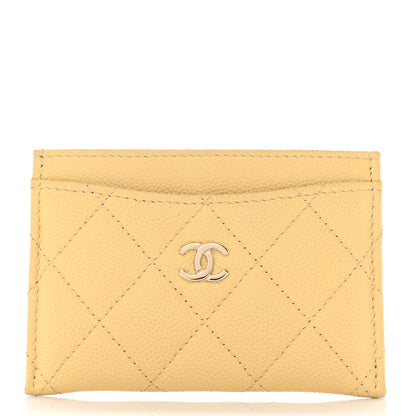 Chanel Caviar Quilted Card Holder Yellow 1 of 9