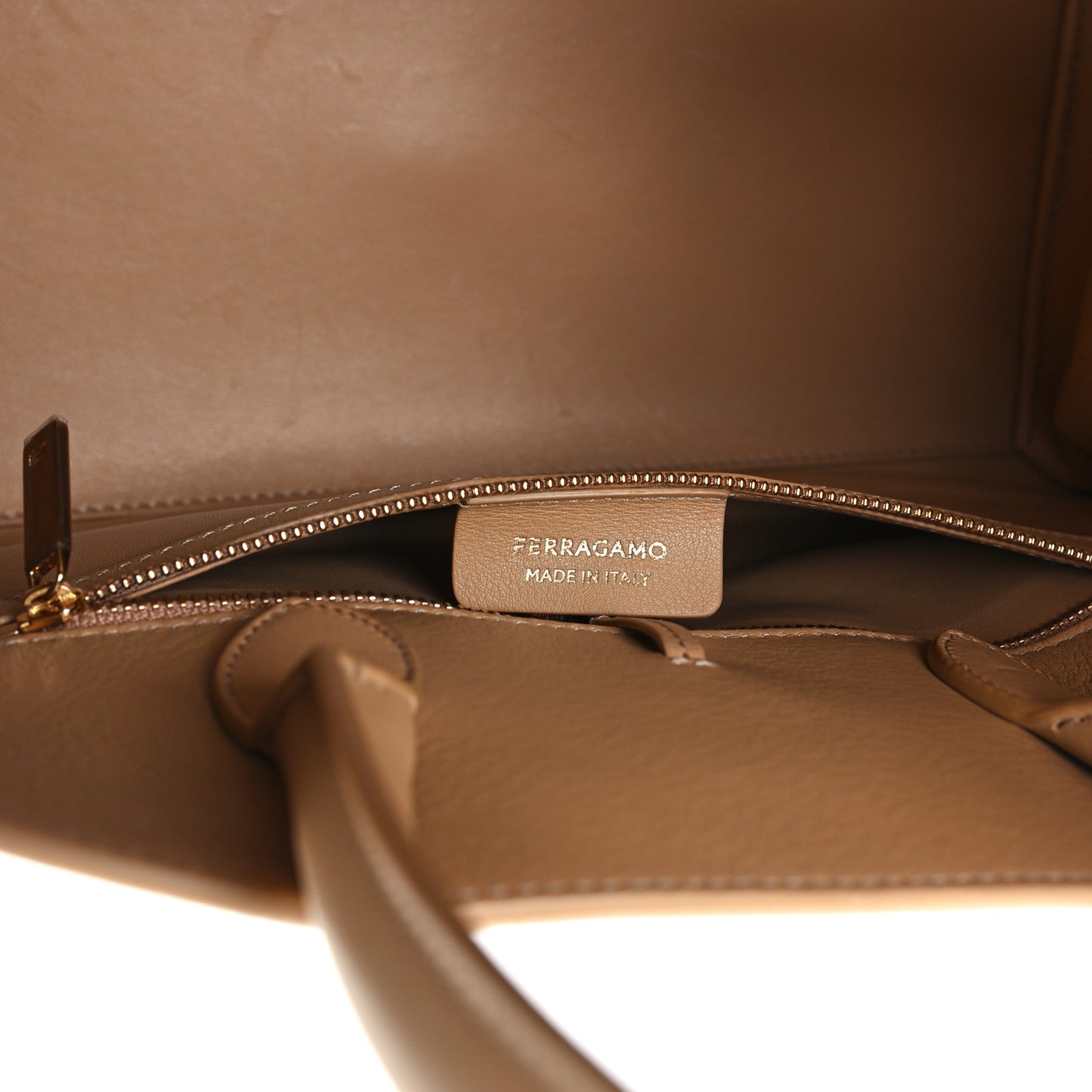 Calfskin Medium Hug Bag Camel