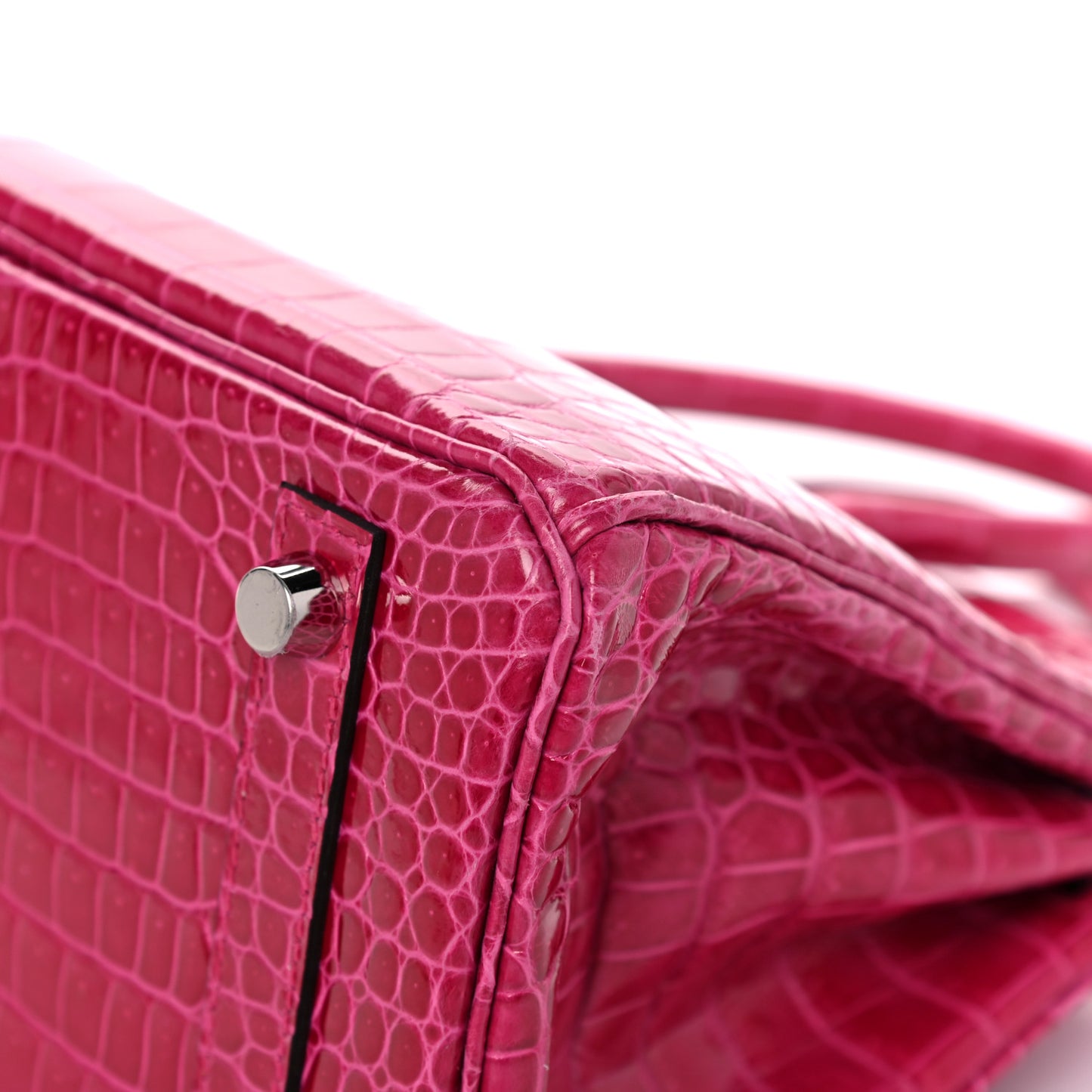 Shiny Porosus Crocodile Birkin 25 Rose Mexico