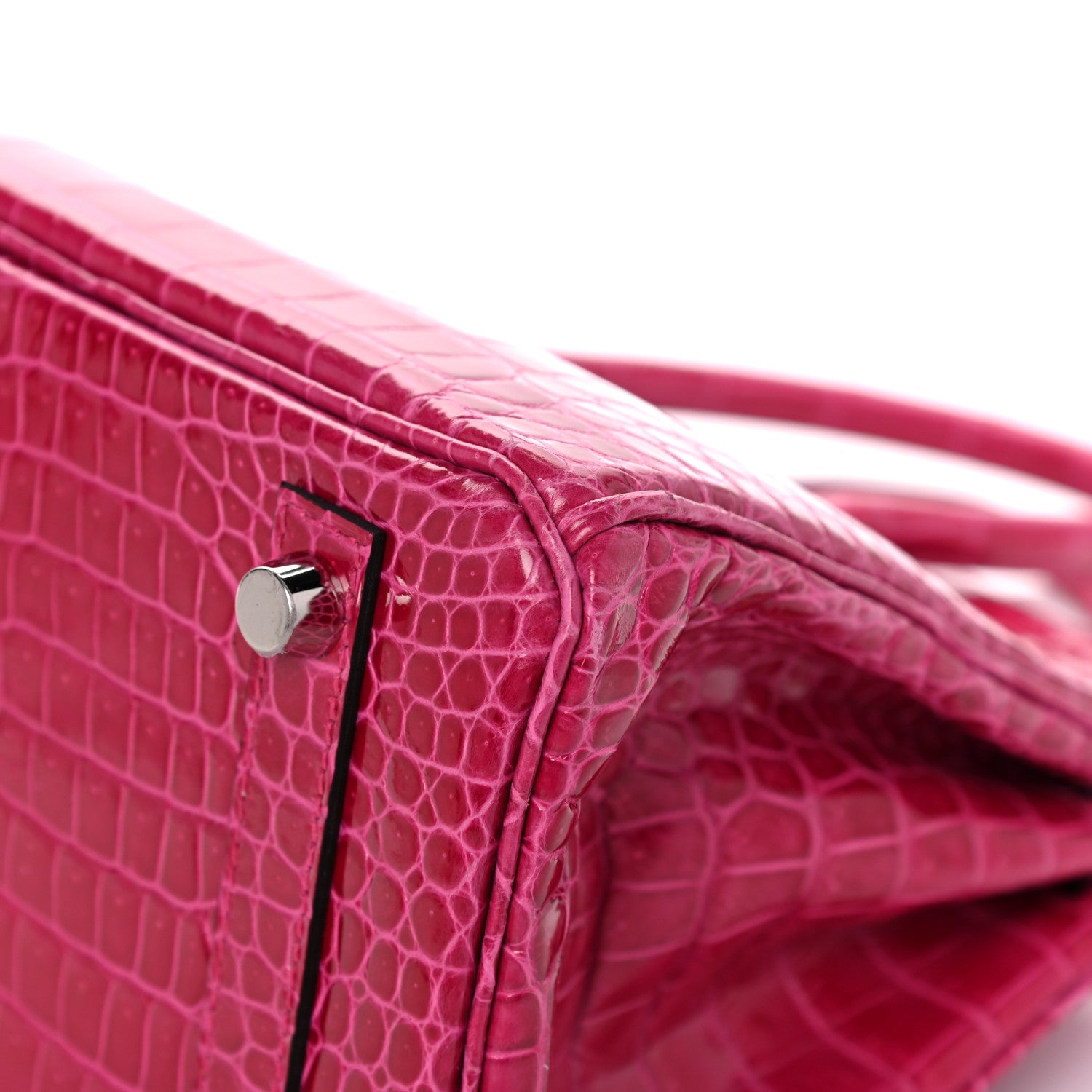 Hermes Shiny Porosus Crocodile Birkin 25 Rose Mexico 11 of 36