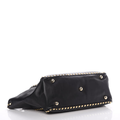 Valentino Garavani Vitello Medium Rockstud Tote Black 5 of 12