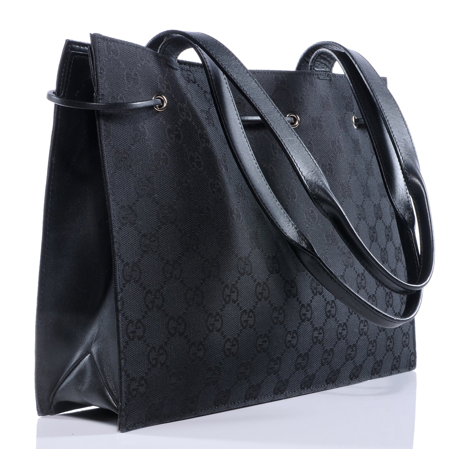 Monogram Drawstring Shoulder Bag Black