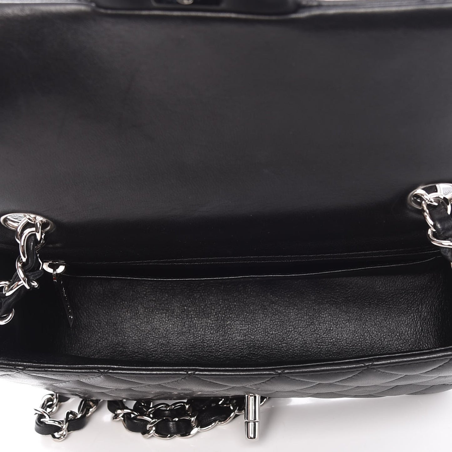 Lambskin Quilted Mini Rectangular Flap Black