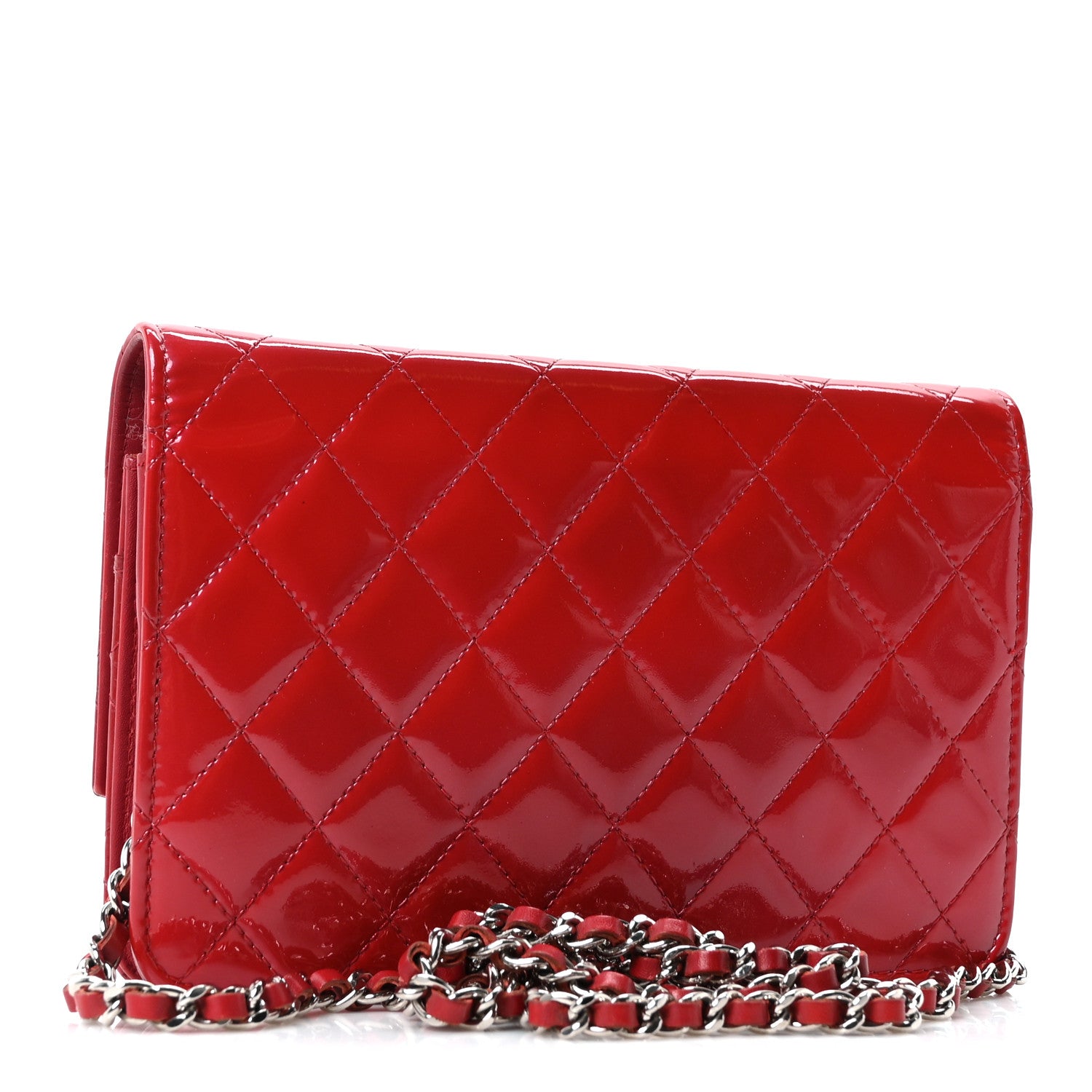 Chanel Patent Quilted Brilliant Wallet On Chain WOC Red 1860742 Chanel Patent Quilted Brilliant Wallet On Chain WOC Red 1860742