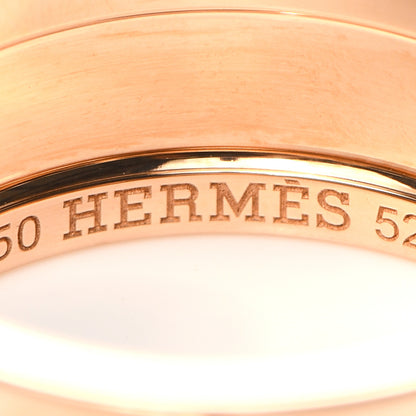Hermes 18K Rose Gold Diamond GM Kelly Ring 52 6 5 of 6