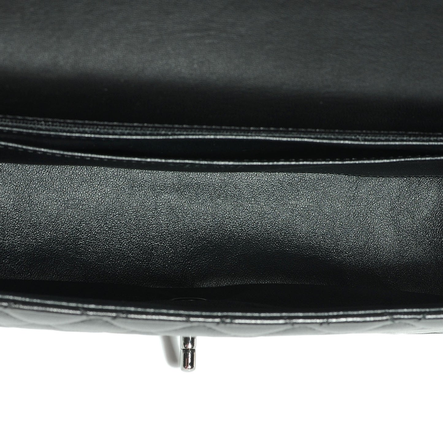 Lambskin Quilted Jumbo Classic Twist Flap Bag Black Beige