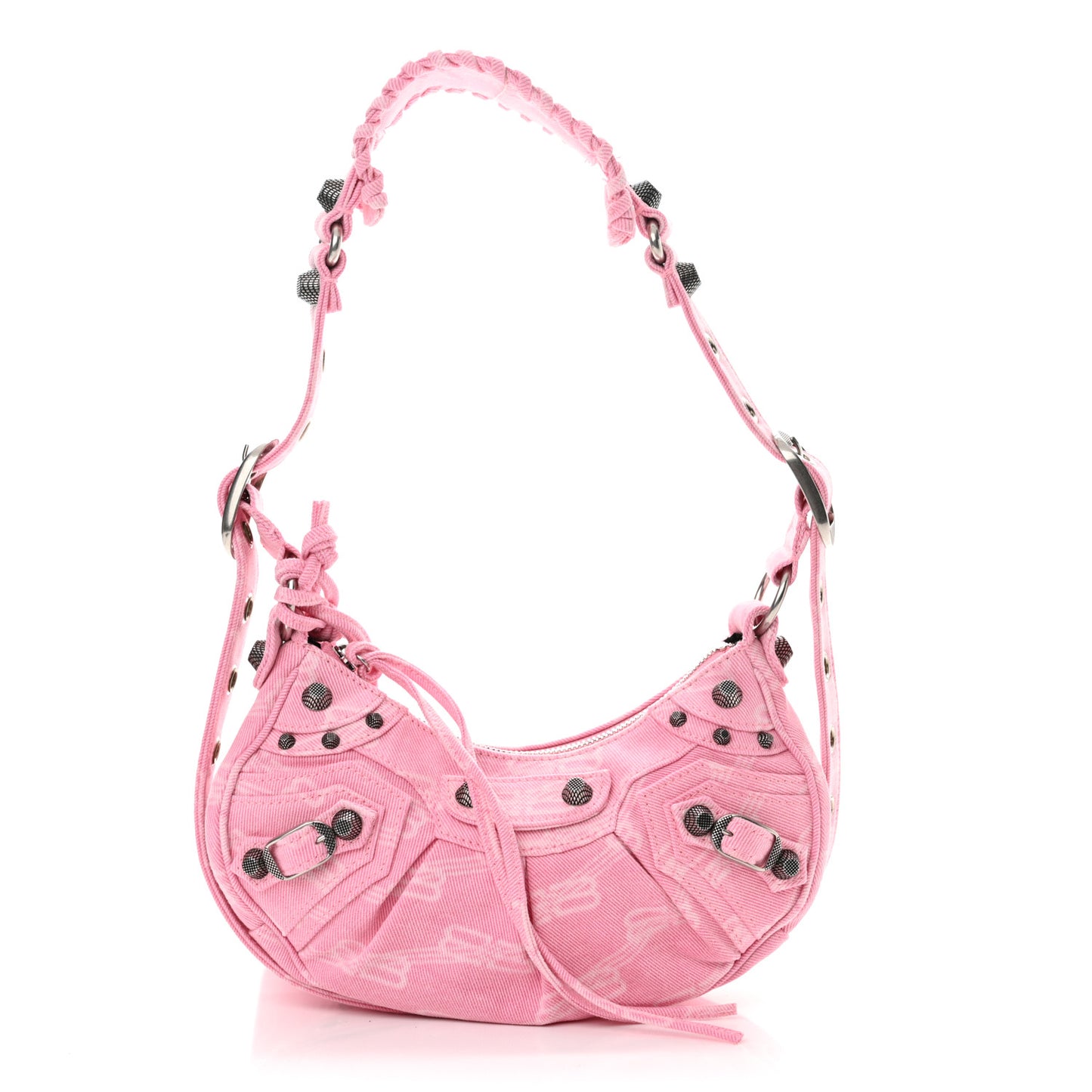 Denim BB Monogram Le Cagole Shoulder Bag XS Pink