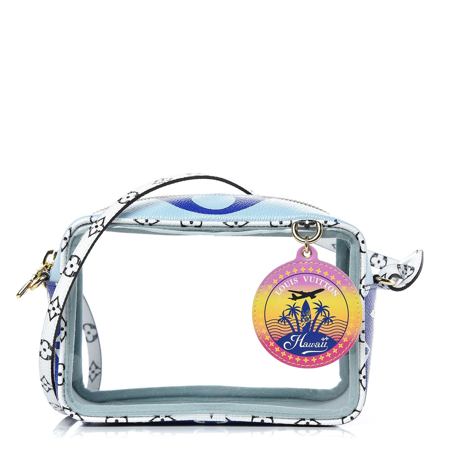 Monogram Giant Hawaii Beach Pouch Blue