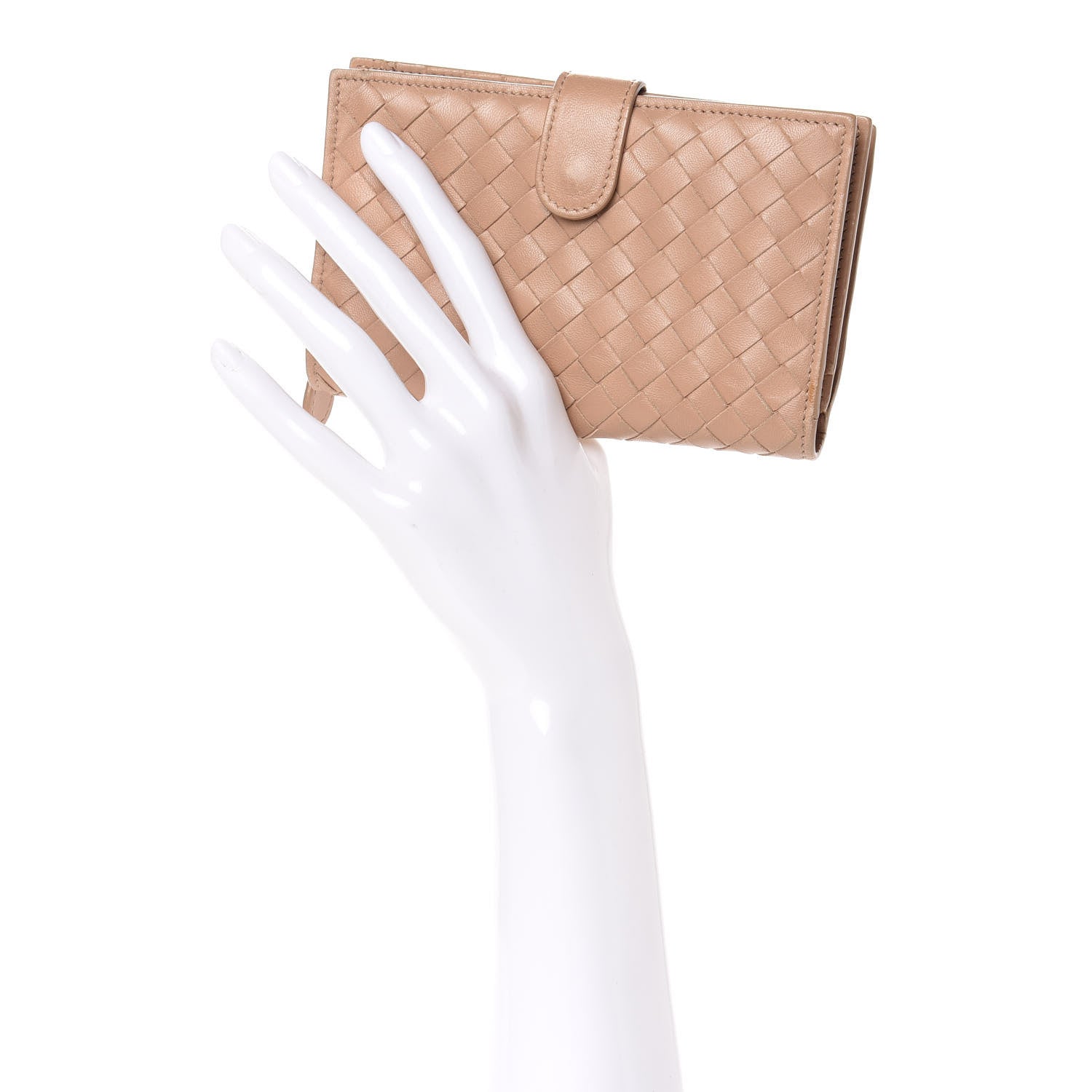 Bottega Veneta Nappa Intrecciato Continental Snap Wallet Dusty Rose 2 of 15