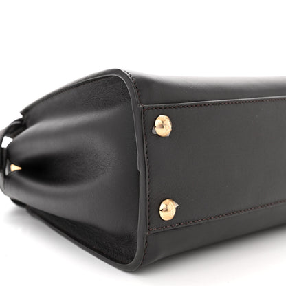 Fendi Vitello Seta Nabuk Pequin Mini Peekaboo Iconic Satchel Ebano Tobacco Moro 9 of 10