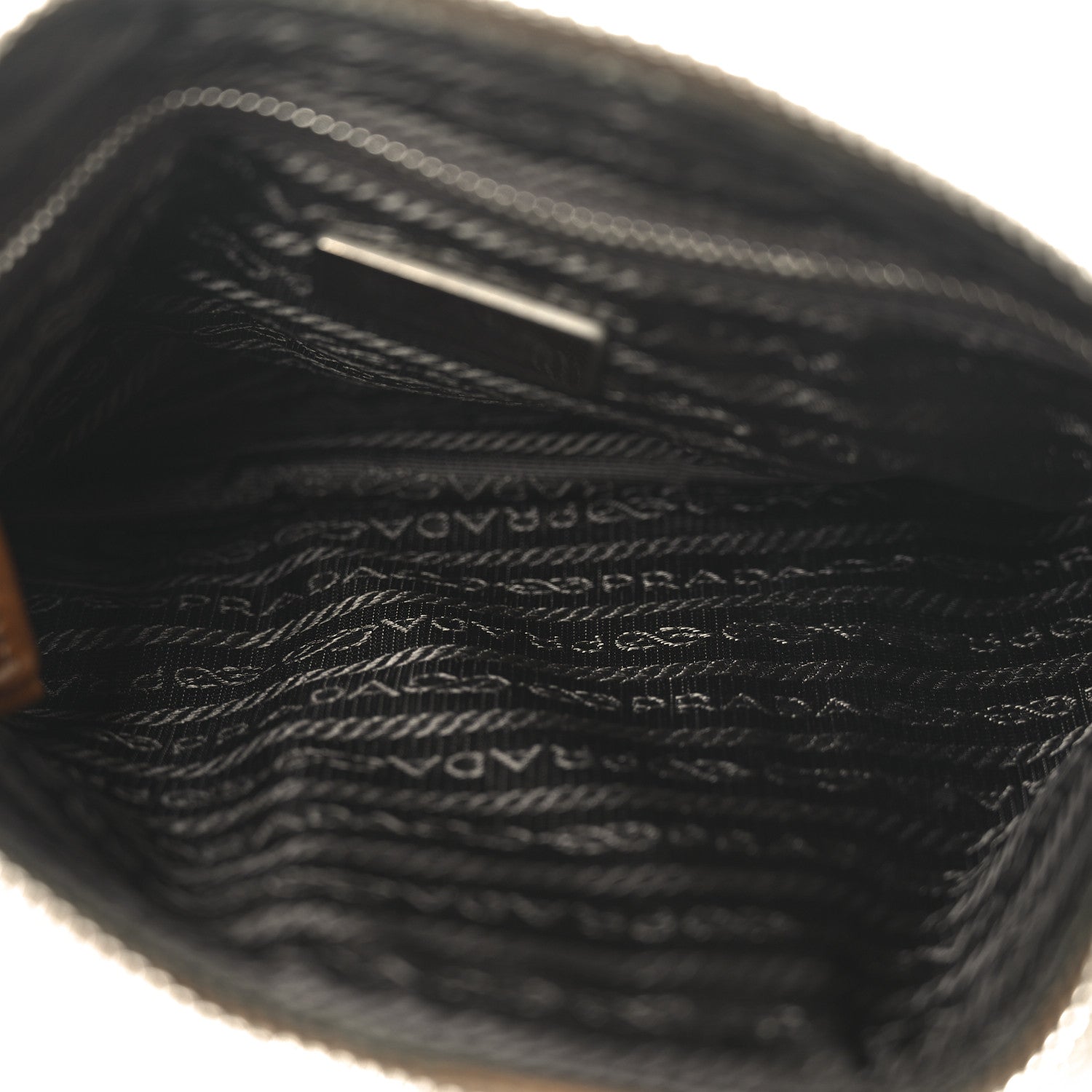 Prada Tessuto Nylon Striped Shoulder Bag Brown Beige 5 of 9