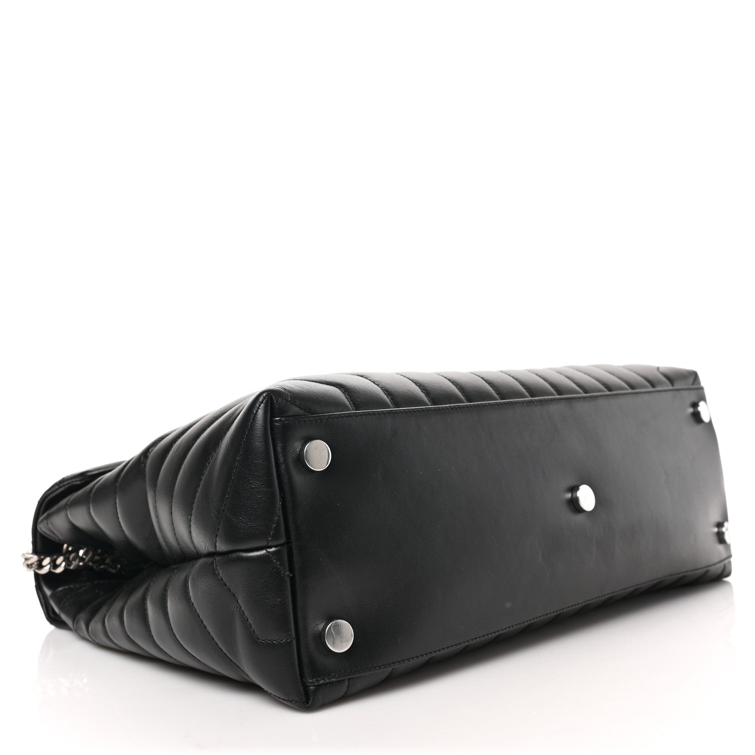 Saint Laurent Calfskin Y Quilted Monogram Large Loulou Chain Satchel Black 4 of 10