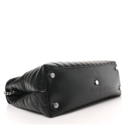 Saint Laurent Calfskin Y Quilted Monogram Large Loulou Chain Satchel Black 4 of 10
