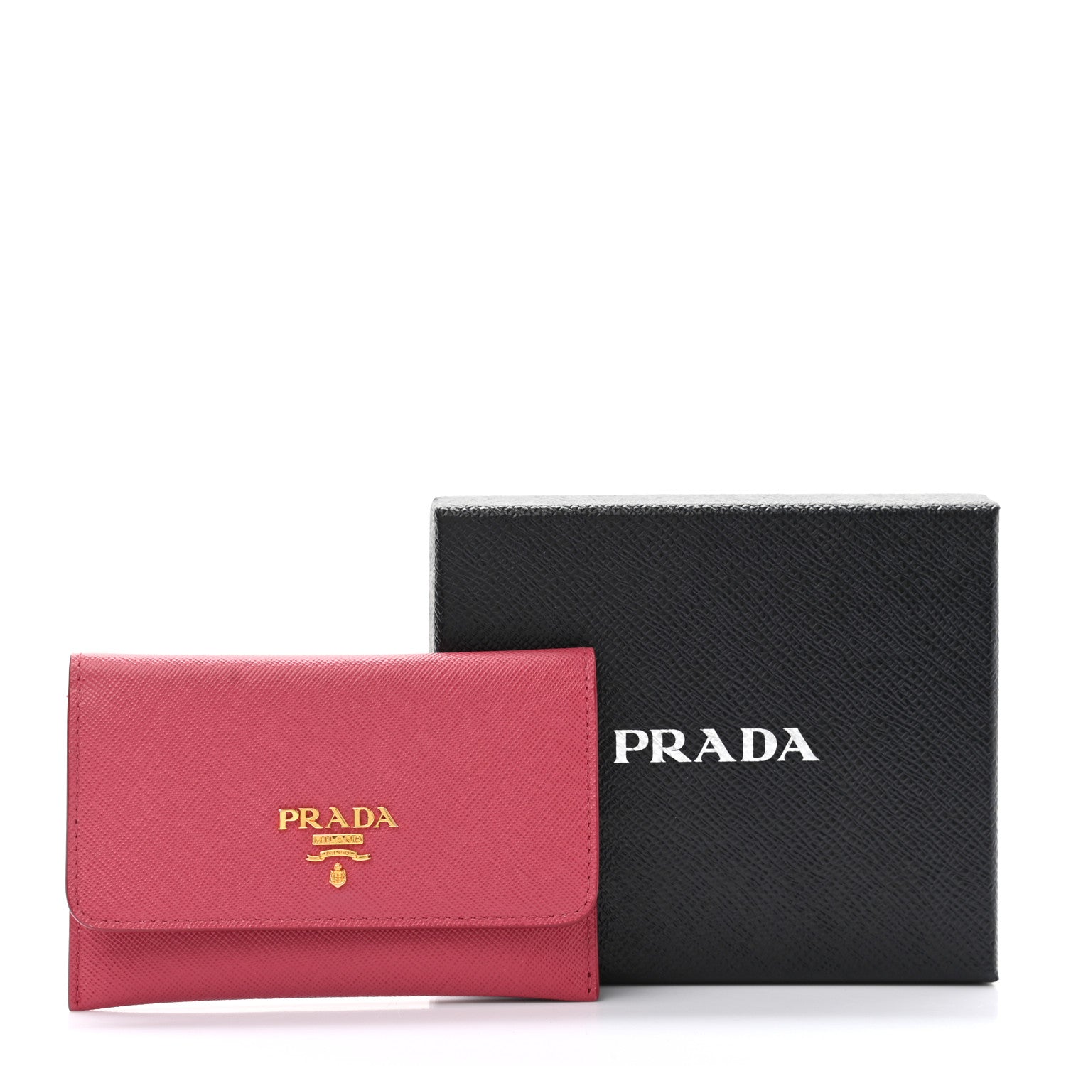 Prada Saffiano Metal Flap Wallet Peonia 10 of 10