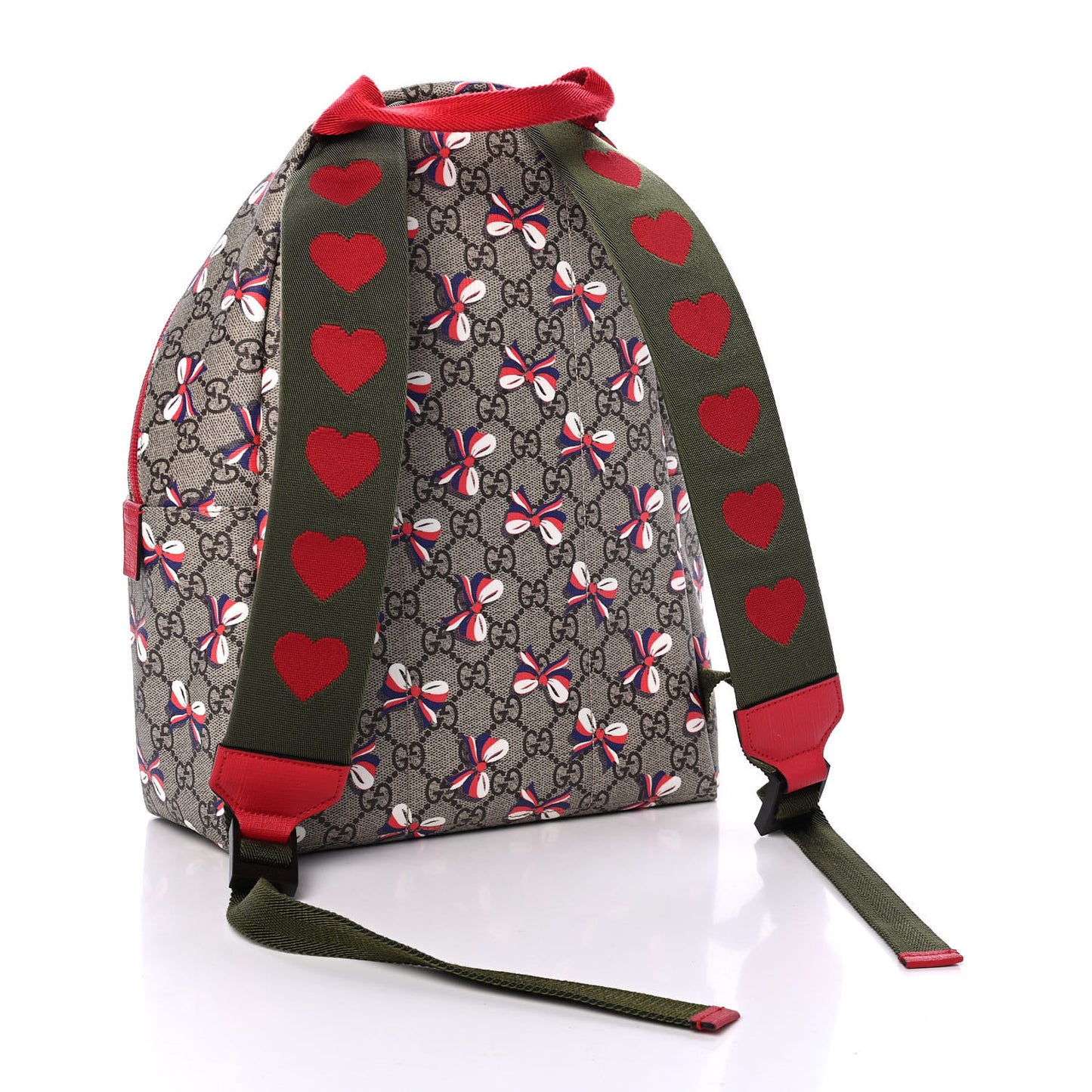 GG Supreme Monogram Sylvie Bow Print Childrens Backpack Red