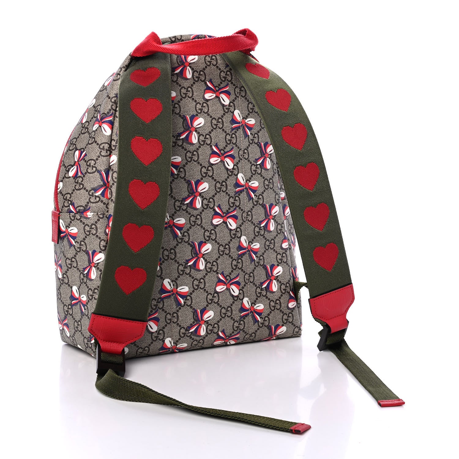 Gucci GG Supreme Monogram Sylvie Bow Print Childrens Backpack Red 2 of 5