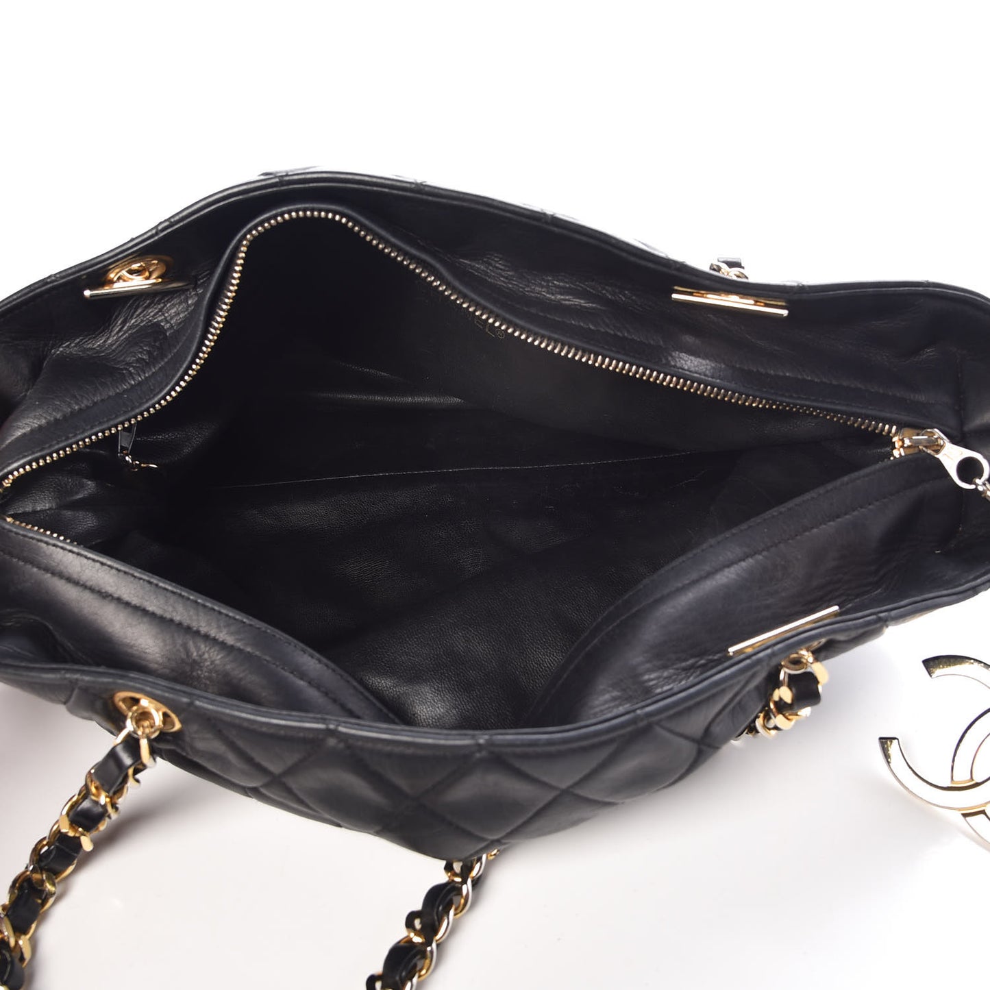 Lambskin Quilted Tote Black