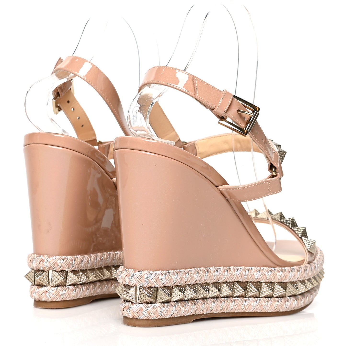 Patent Pyraclou 110 Wedge Sandals 40 Nude