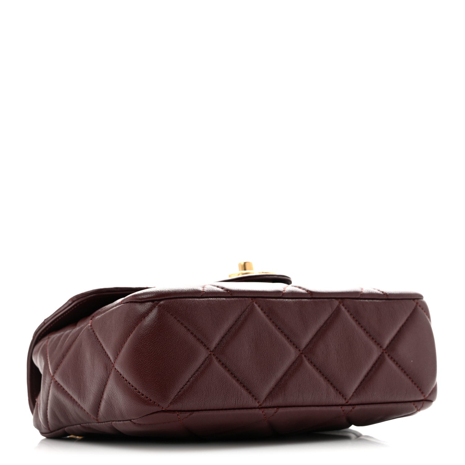 Chanel Lambskin Quilted Mini Logo Square Flap Burgundy 4 of 14