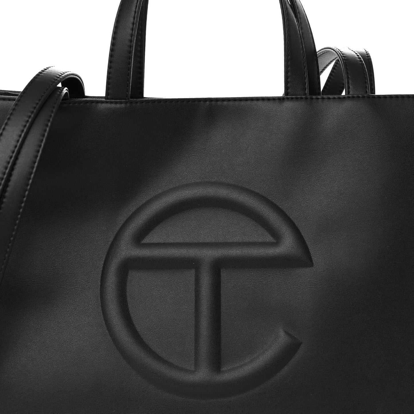 Vegan Leather Medium Shopping Bag Black