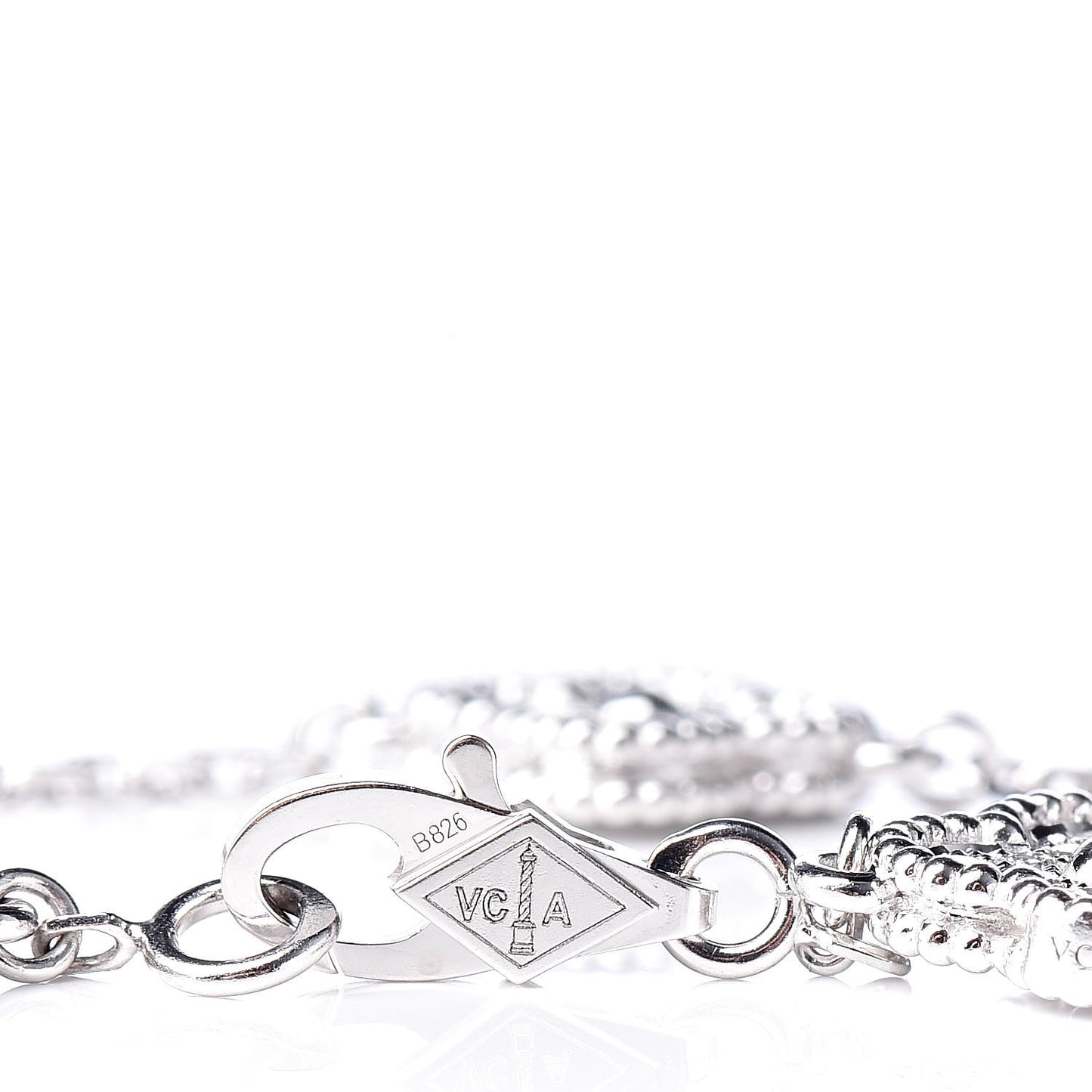 18K White Gold Diamond 6 Motifs Sweet Alhambra Bracelet