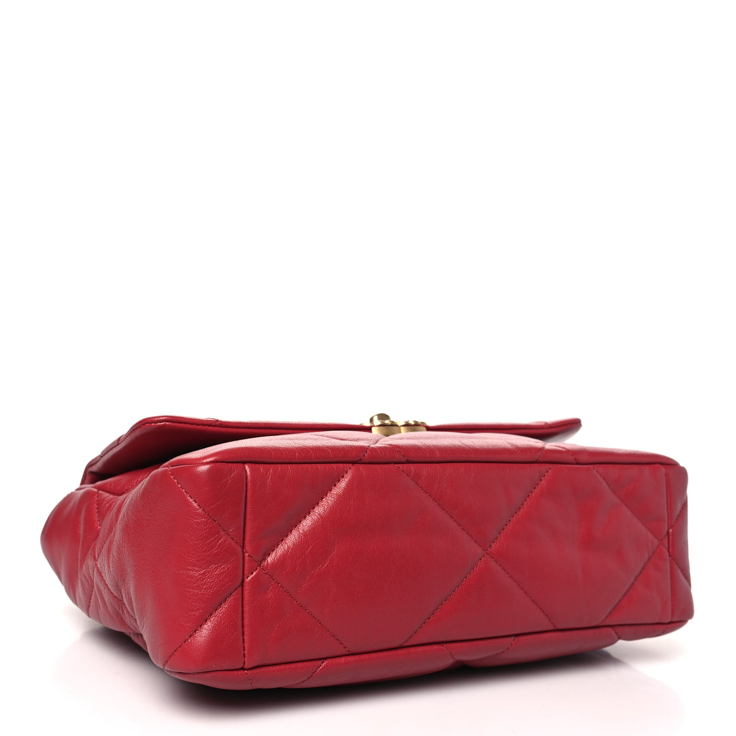 Goatskin Quilted Large Chanel 19 Flap Red
