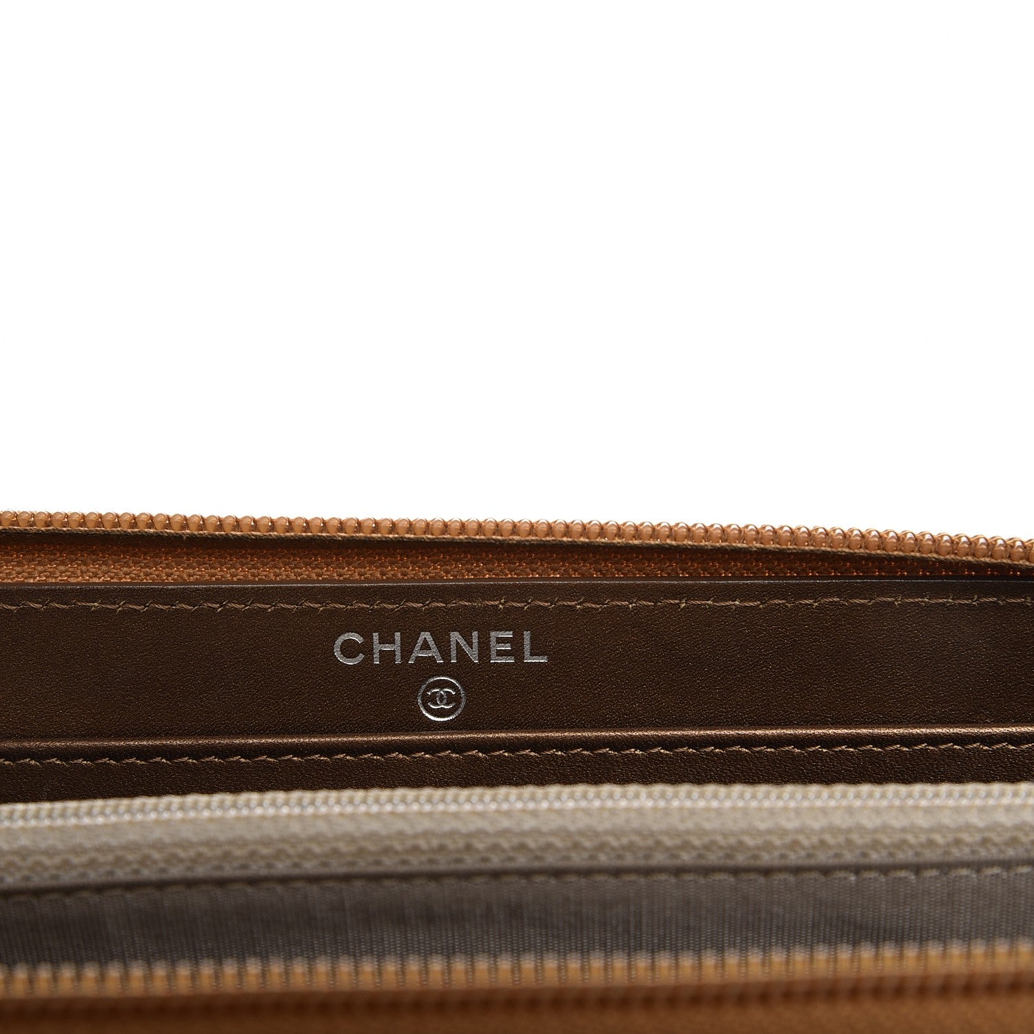 Chanel Metallic Caviar Large Timeless CC Gusset Zip Around Wallet Dark Gold 7 of 9