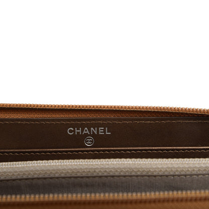 Chanel Metallic Caviar Large Timeless CC Gusset Zip Around Wallet Dark Gold 7 of 9