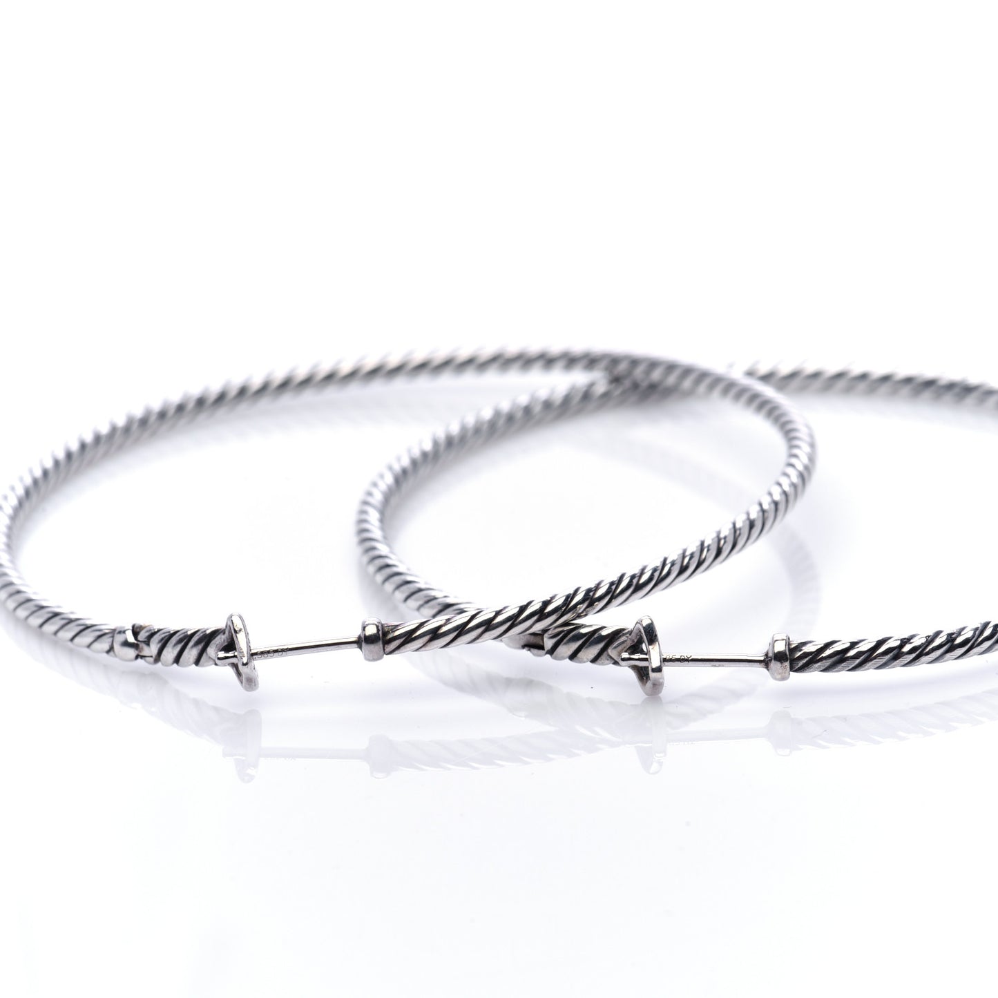 Sterling Silver Large Cable Classics Hoop Earrings