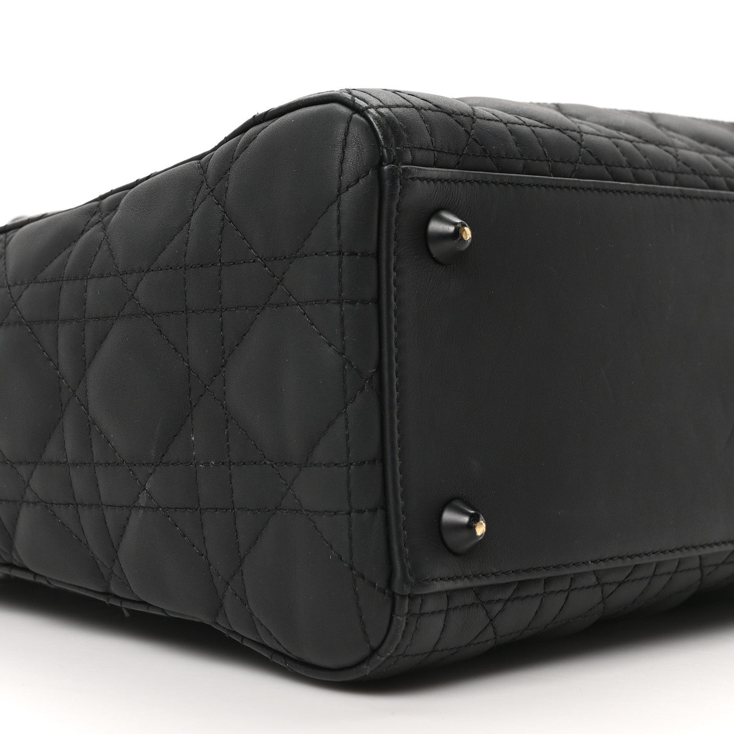 Christian Dior Ultra Matte Calfskin Cannage Large Lady Dior Black 9 of 10