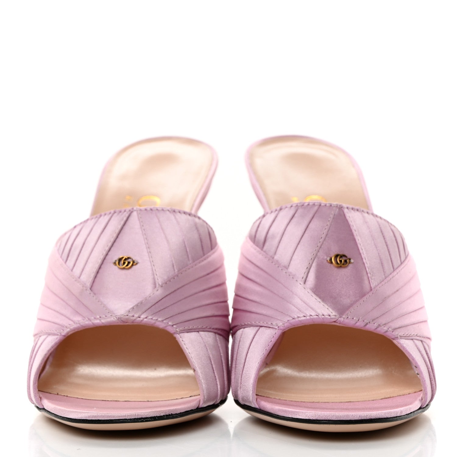 Gucci Silk Satin Shawana High Heel Slide Sandals 37 Vintage Mauve 2 of 8