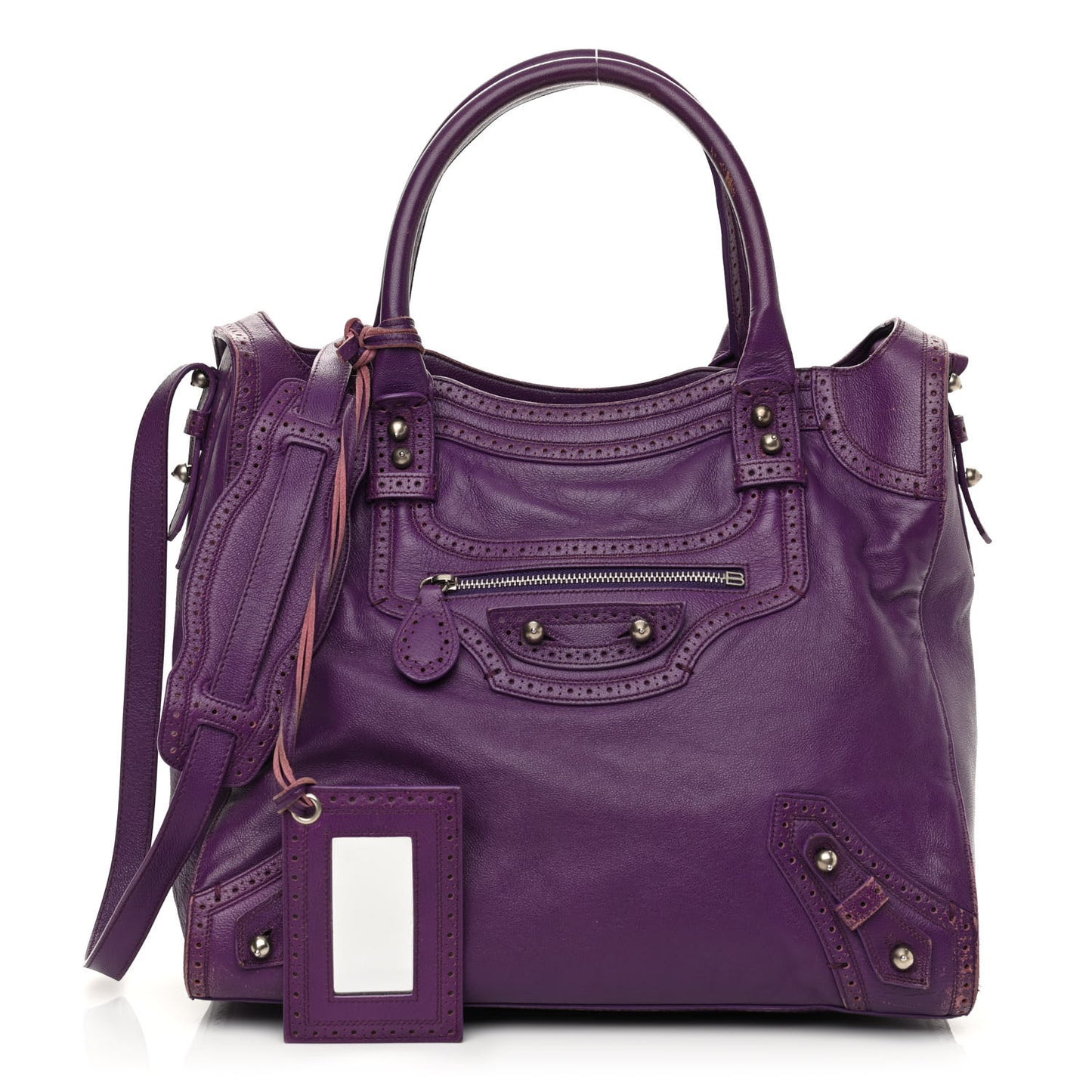 Agneau Classic Silver Hardware Riva Velo Purple