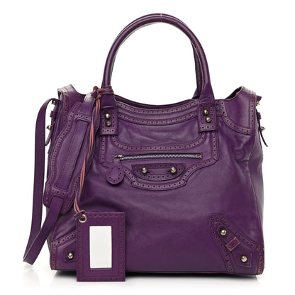 Balenciaga Agneau Classic Silver Hardware Riva Velo Purple 1 of 19