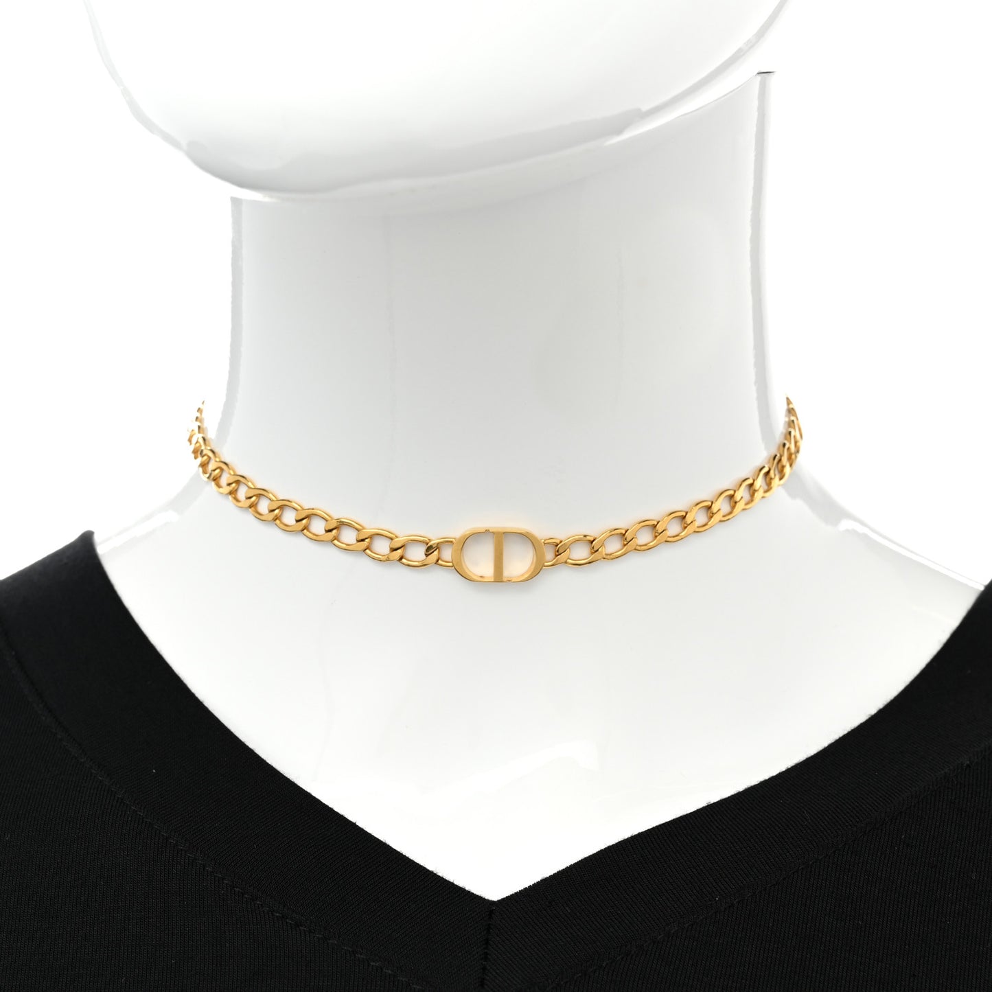 Metal Petit CD Choker Necklace Gold